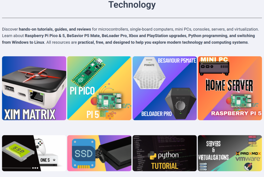 Rons Tech Hub Technology Section