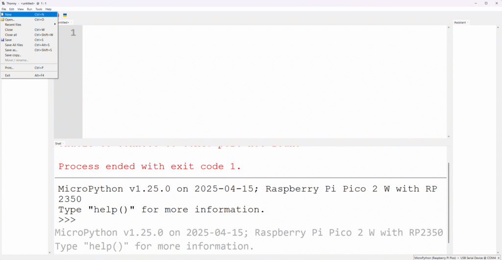 Pi Pico 2W Create New File